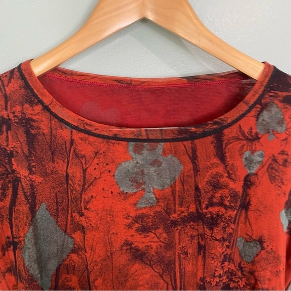 Jean Paul Gaultier Fuzzi Mesh Cards Hearts Spades Birds Y2K L? Read Description‎ - Picture 2 of 9